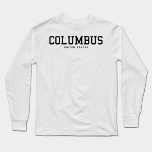 Columbus City United States Vintage Minimalist Columbus City State Name Sport Design Tees Long Sleeve T-Shirt